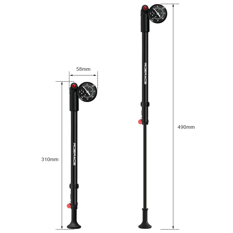 Bicycle Pump With Gauge High-pressure Portable Hand Tire Air Inflator Bike Air Shock Pump For Fork Schrader Presta Bicycle Pump With Gauge High-pressure Portable Hand Tire Air Inflator Bike Air Shock Pump For Fork Schrader Presta