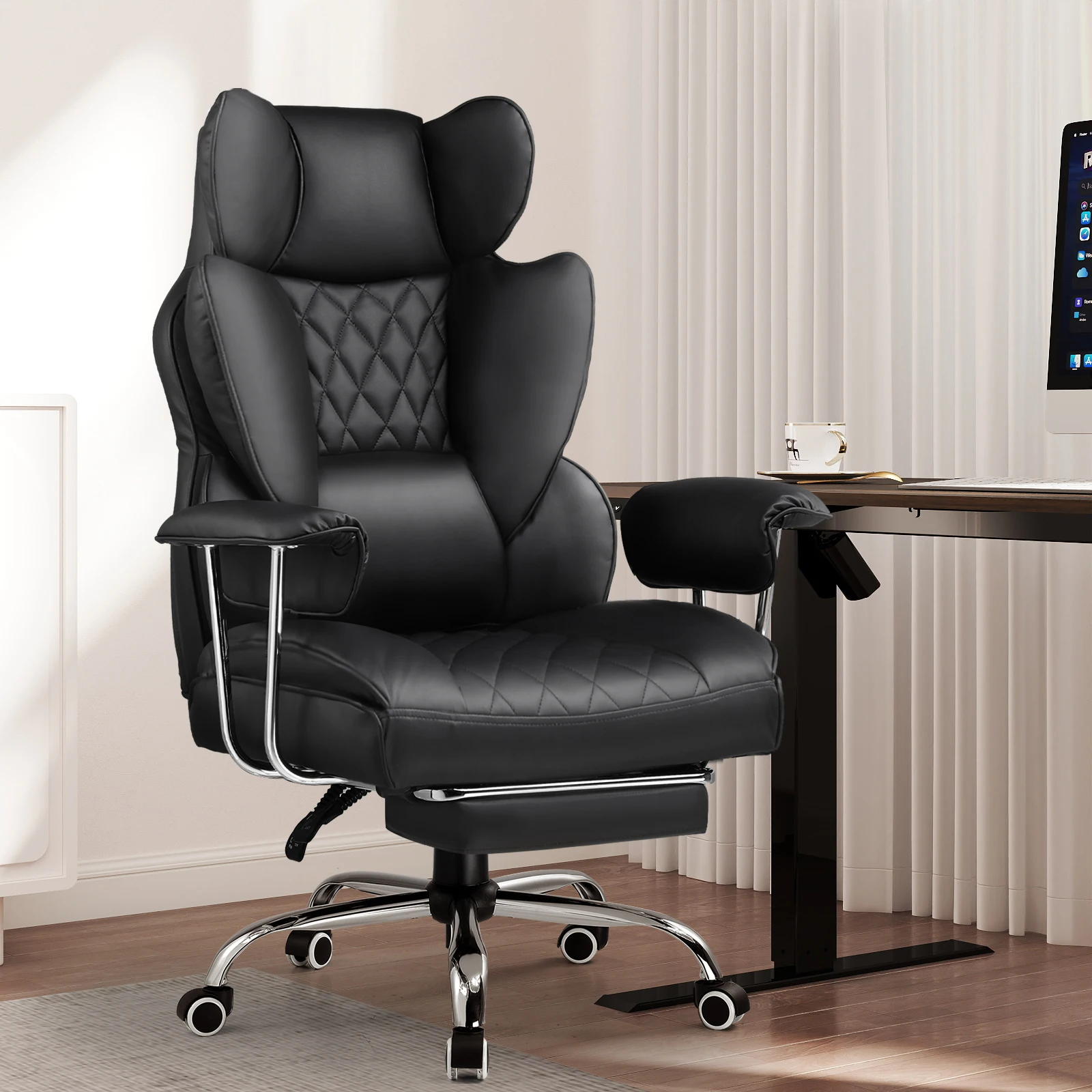 Big and Tall Gaming Chair with Pocket Spring Lumbar Support, Ergonomic Office Chair with Footrest Big and Tall Gaming Chair with Pocket Spring Lumbar Support, Ergonomic Office Chair with Footrest