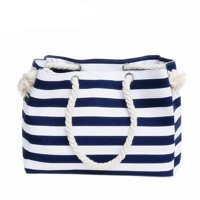 Big Canvas Stripes Tote Bag