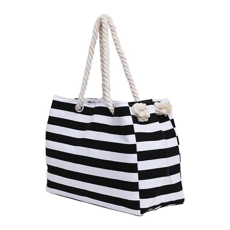 Big Canvas Stripes Tote Bag
