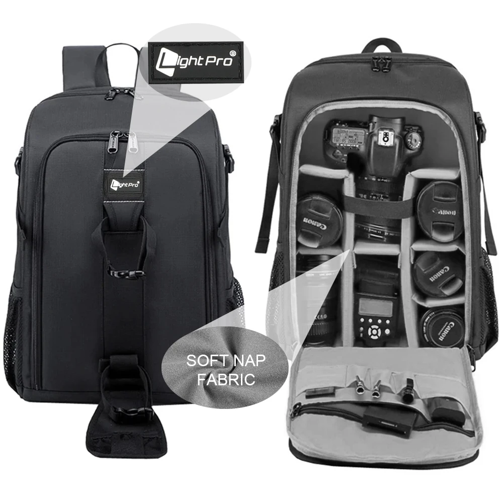 Big Capacity Photography Camera Waterproof Shoulders Backpack Video Tripod DSLR Bag w/ Rain Cover for Canon Nikon Sony Big Capacity Photography Camera Waterproof Shoulders Backpack Video Tripod DSLR Bag w/ Rain Cover for Canon Nikon Sony