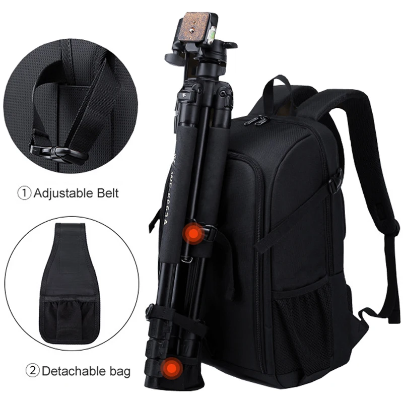 Big Capacity Photography Camera Waterproof Shoulders Backpack Video Tripod DSLR Bag w/ Rain Cover for Canon Nikon Sony Big Capacity Photography Camera Waterproof Shoulders Backpack Video Tripod DSLR Bag w/ Rain Cover for Canon Nikon Sony