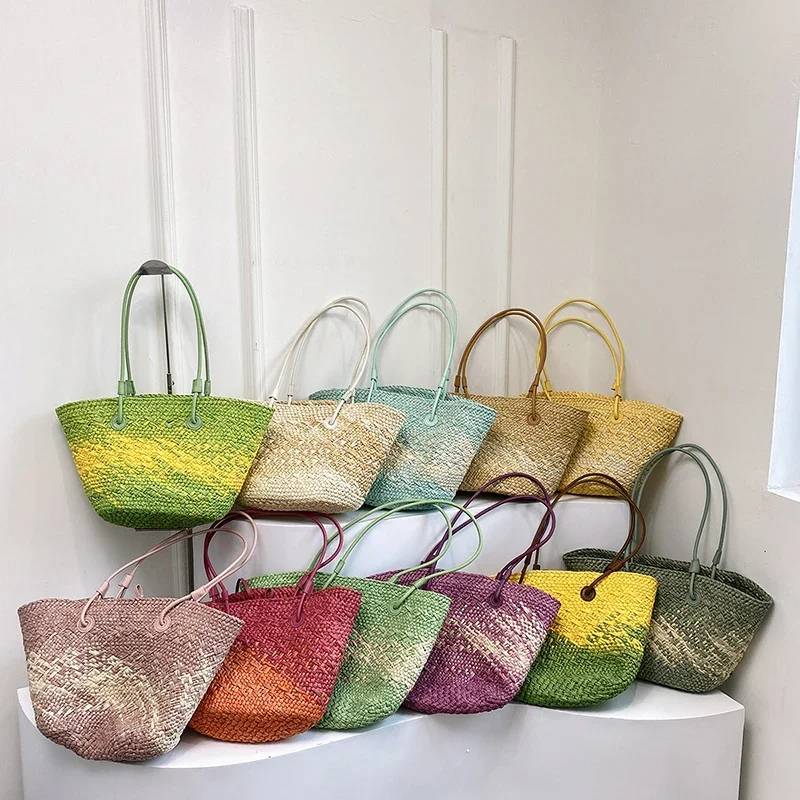 Big Capacity Straw Shoulder Bag
