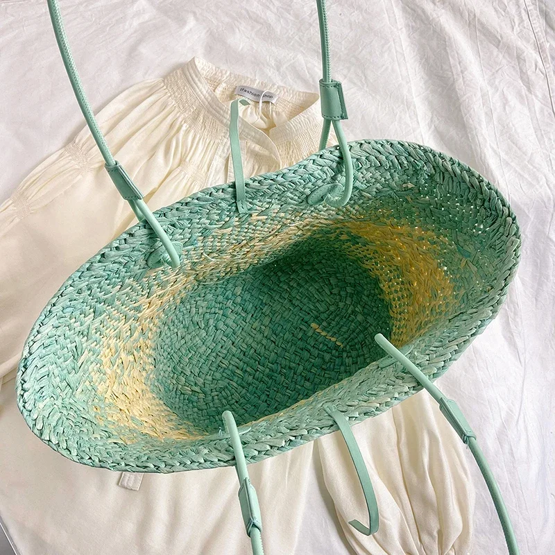 Big Capacity Straw Shoulder Bag