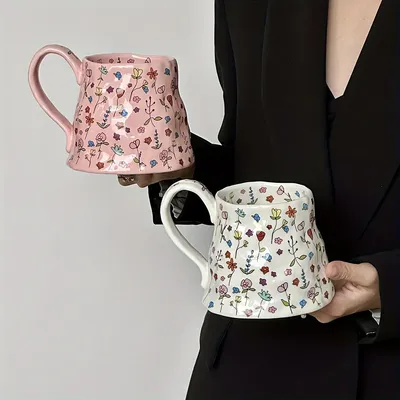 Big Cute Ceramic Floral Coffee Mug Big Cute Ceramic Floral Coffee Mug