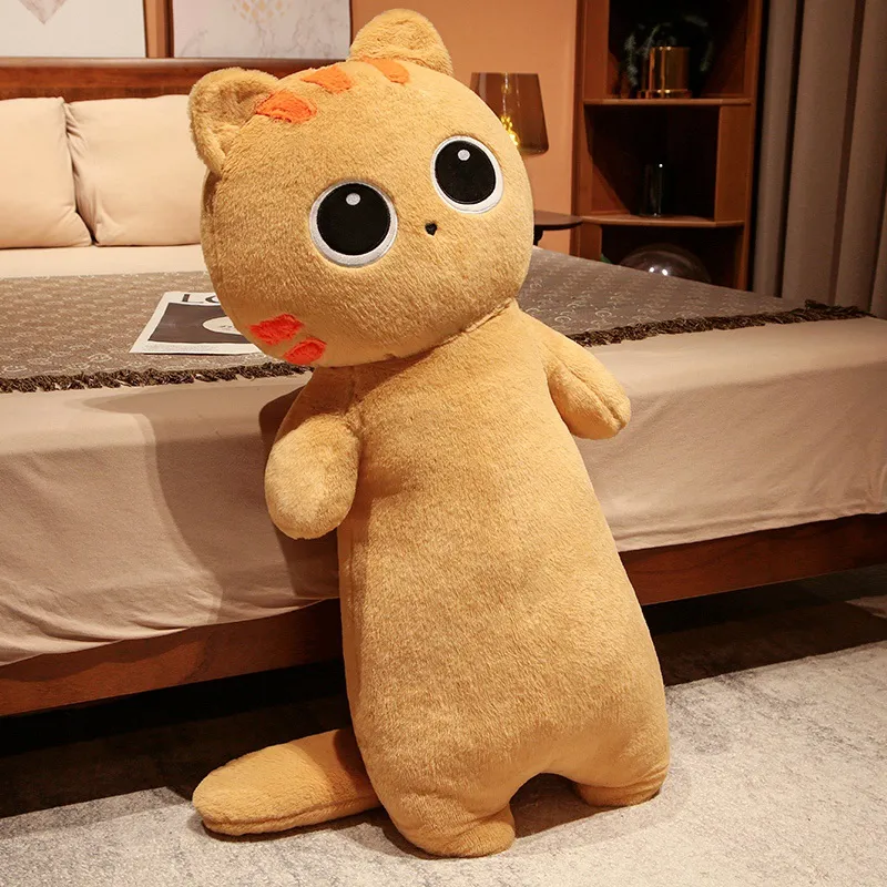 Big Lovely Soft Long Cat Pillow Stuffed Plush Toys Nap Pillow Home Comfort Cushion Kids Birthday Gift Cute Plushies