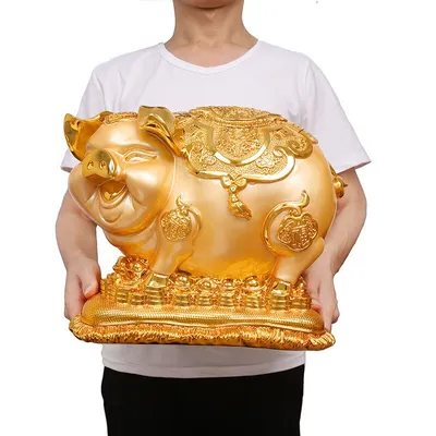 Big Lucky Chinese Gold Piggy Bank Big Lucky Chinese Gold Piggy Bank