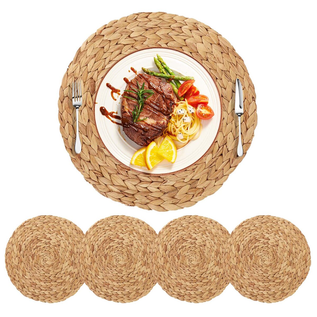 Big Round Water Hyacinth Placemats (2pcs) Big Round Water Hyacinth Placemats (2pcs)