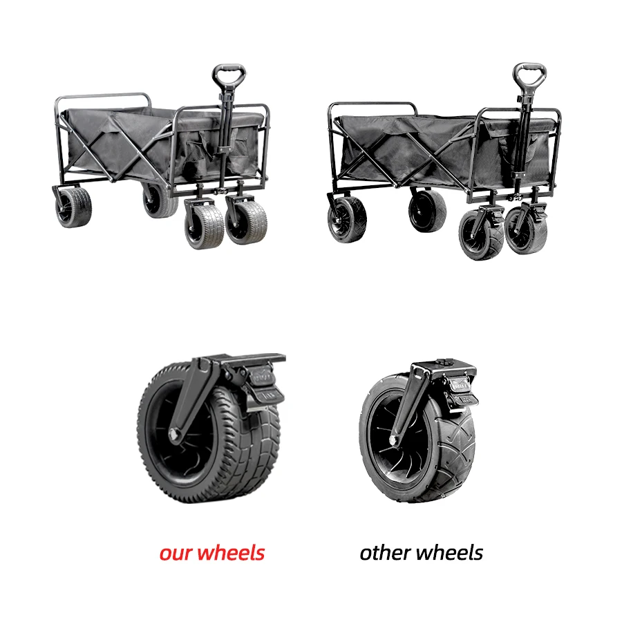 Big Tank Wheels Beach Wagon for Sand 500lbs Large Capacity Foldable Cart Garden Outdoor Picnic Collapse Shopping