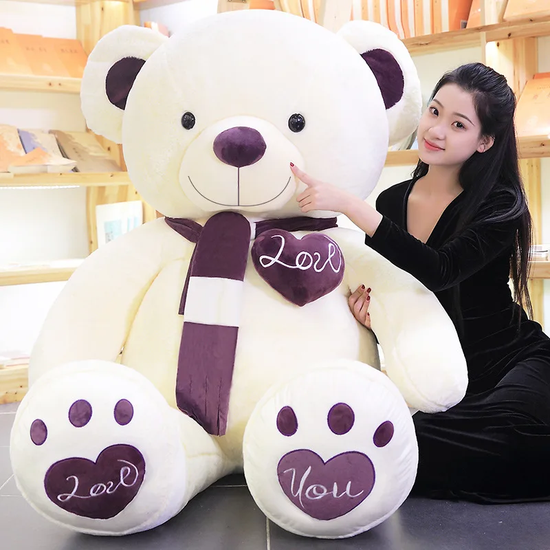 Big Teddy Bear 100cm I LOVE YOU Plush Toy Lovely Huge Stuffed Soft Bear Doll Lover Bear Kids Toys Chrismas Gift For Big Teddy Bear 100cm I LOVE YOU Plush Toy Lovely Huge Stuffed Soft Bear Doll Lover Bear Kids Toys Chrismas Gift For