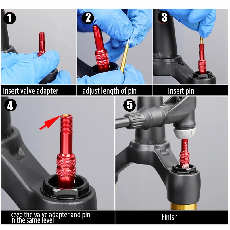 Bike Air Front Fork Valve Adapter Tool Extension AV Schrader Valve Converter Extender for MTB Downhill Bicycle Bike Air Front Fork Valve Adapter Tool Extension AV Schrader Valve Converter Extender for MTB Downhill Bicycle