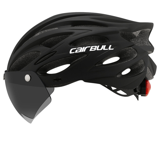 Bike Helmet with Visor and LED Light