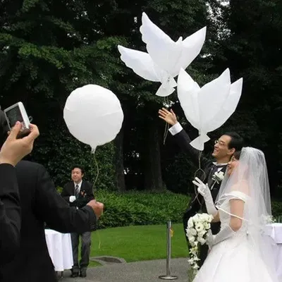 Biodegradable Foil Dove Balloons (20pcs) Biodegradable Foil Dove Balloons (20pcs)