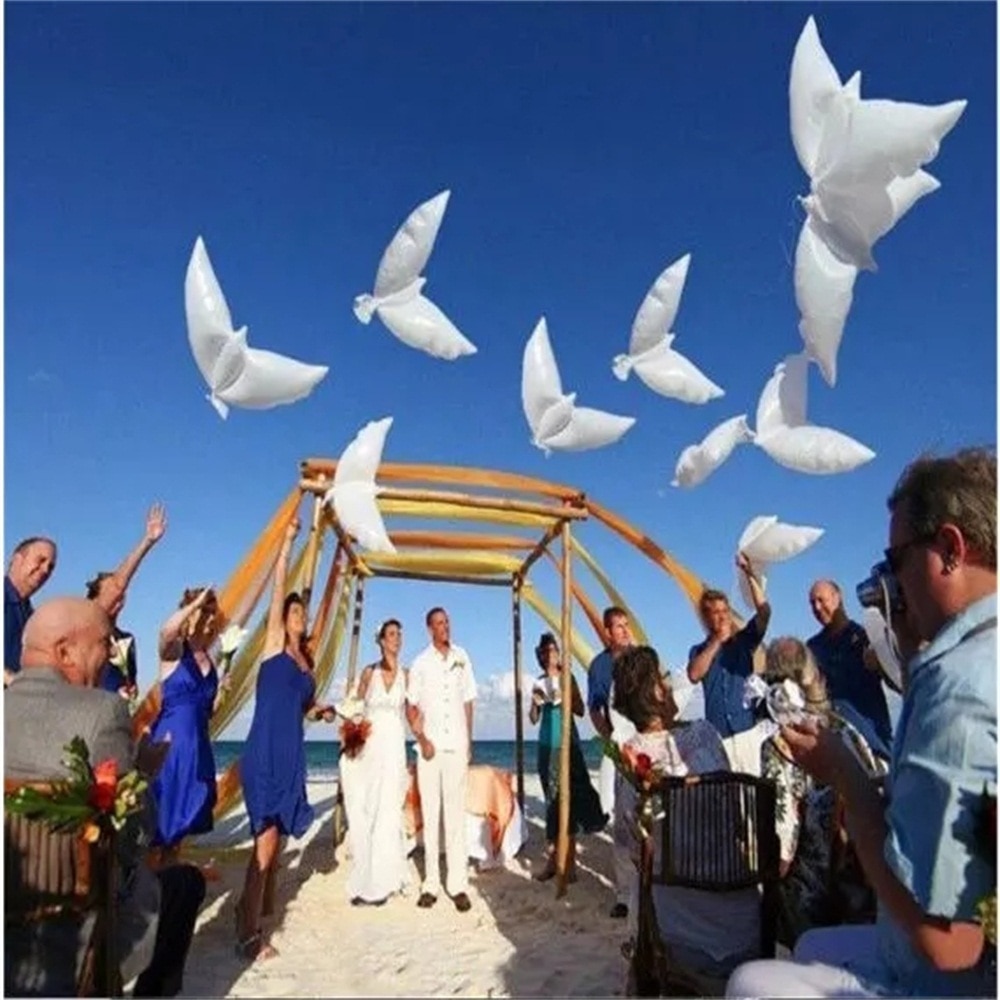 Biodegradable Foil Dove Balloons (20pcs) Biodegradable Foil Dove Balloons (20pcs)