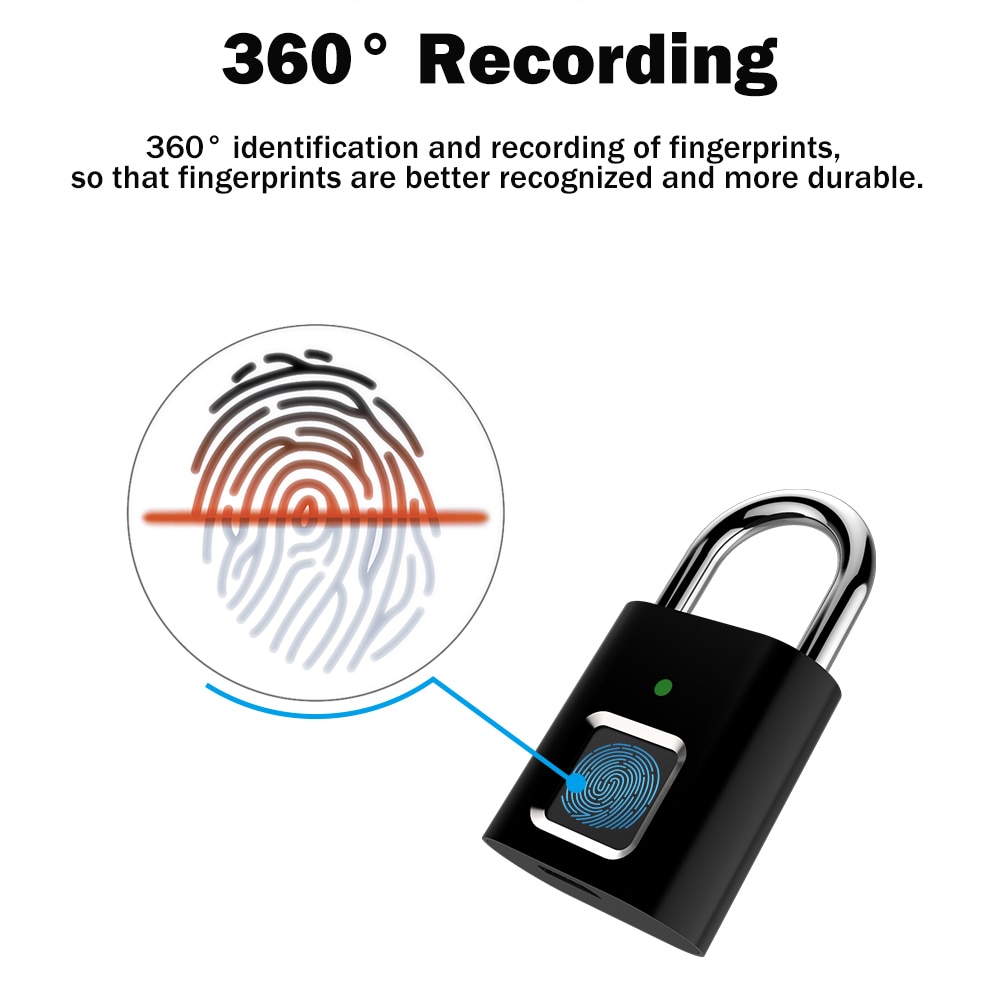 Biometric Padlock Rechargeable Lock