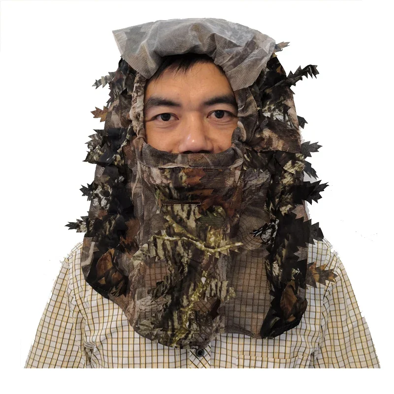 Bionics Camouflage Full Face Mask Cover Fishing Mosquito Cap Cycling 3D Leaves Hunting Hat Scarf Hunter Equipment Bionics Camouflage Full Face Mask Cover Fishing Mosquito Cap Cycling 3D Leaves Hunting Hat Scarf Hunter Equipment