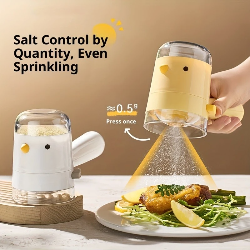 Bird-shaped Salt Bottle Cartoon Press-Type Salt Dispenser Quantitative Seasoning Bottle Dustproof Control Quantity Bird-shaped Salt Bottle Cartoon Press-Type Salt Dispenser Quantitative Seasoning Bottle Dustproof Control Quantity