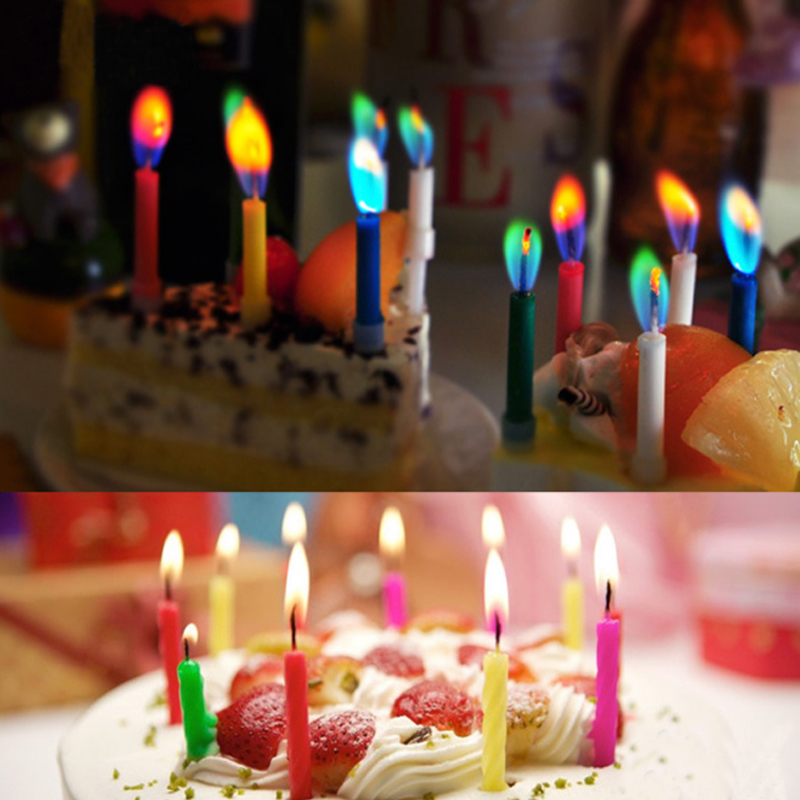 Birthday Color Flame Candles (12 pcs)