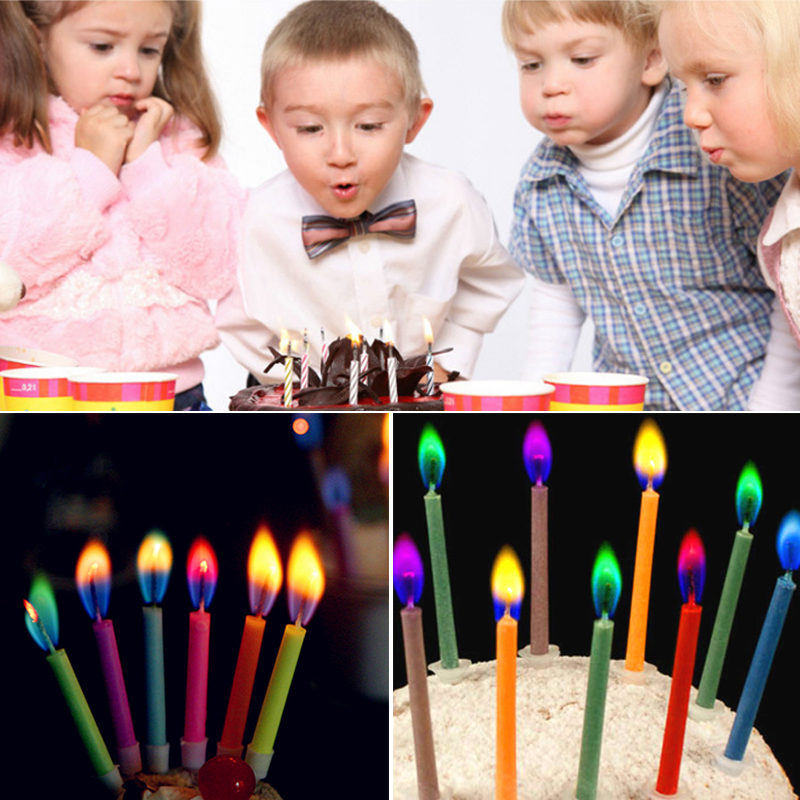 Birthday Color Flame Candles (12 pcs)