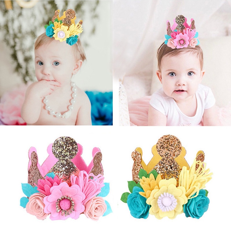 Birthday Hat Kids Flower Headband Birthday Hat Kids Flower Headband