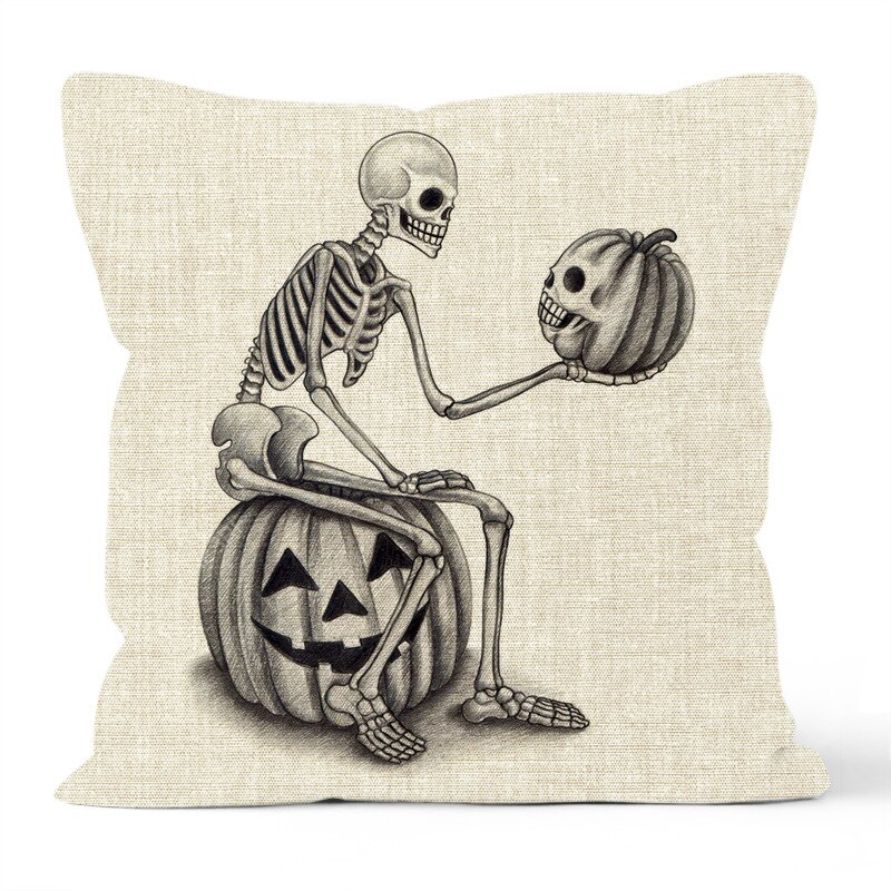 Black and White Halloween Pillowcase Black and White Halloween Pillowcase