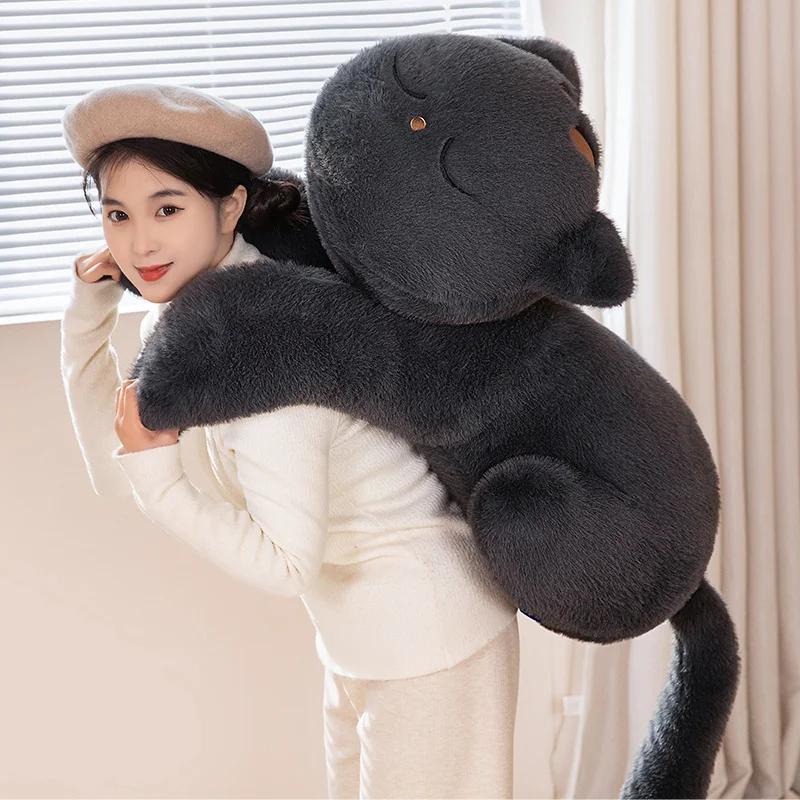 Black Cat Plush Pillow Soft Stuffed Lying Cat Cushion Cute Sleeping Cat Design Lovely Birthday Gift Idea for Cat Lovers Black Cat Plush Pillow Soft Stuffed Lying Cat Cushion Cute Sleeping Cat Design Lovely Birthday Gift Idea for Cat Lovers