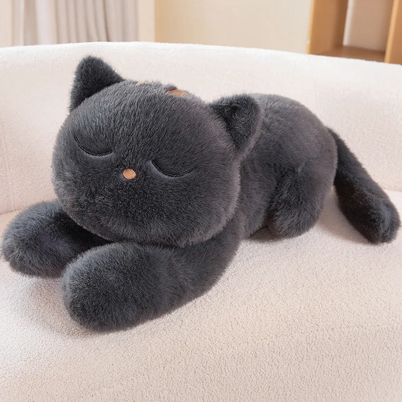 Black Cat Plush Pillow Soft Stuffed Lying Cat Cushion Cute Sleeping Cat Design Lovely Birthday Gift Idea for Cat Lovers Black Cat Plush Pillow Soft Stuffed Lying Cat Cushion Cute Sleeping Cat Design Lovely Birthday Gift Idea for Cat Lovers