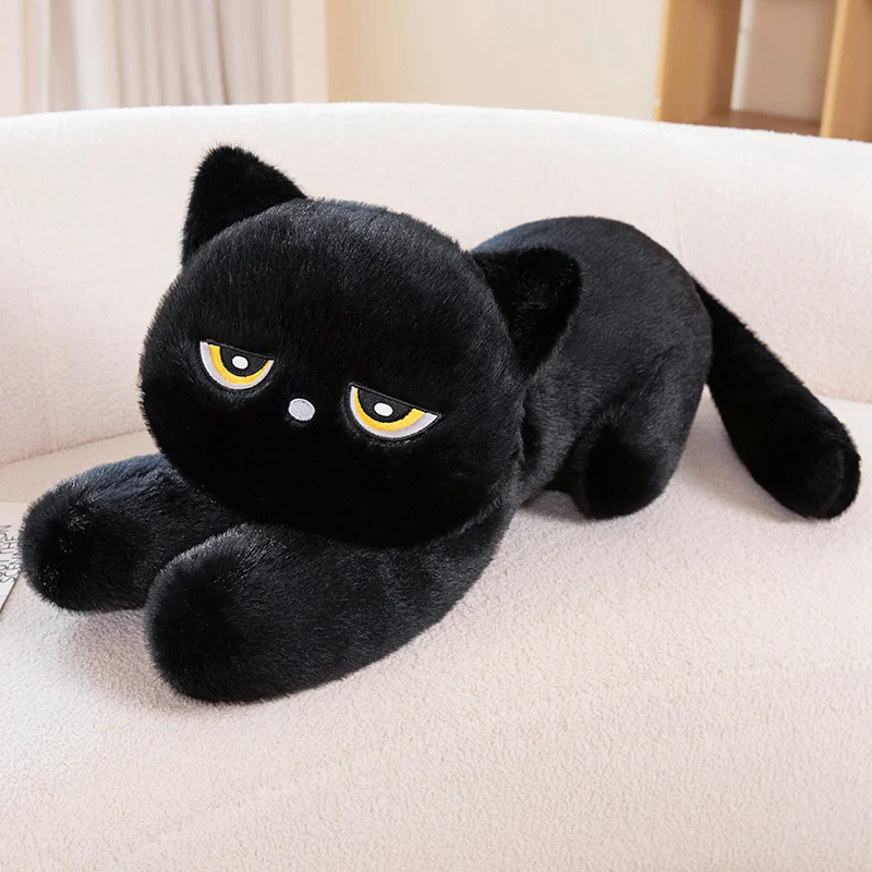 Black Cat Plush Pillow Soft Stuffed Lying Cat Cushion Cute Sleeping Cat Design Lovely Birthday Gift Idea for Cat Lovers Black Cat Plush Pillow Soft Stuffed Lying Cat Cushion Cute Sleeping Cat Design Lovely Birthday Gift Idea for Cat Lovers