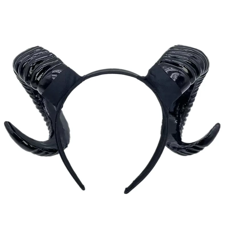 Black Demon Horn Headdress Cosplay Headwear Gothic Animal Sheep Devil Horns Headband Halloween Carnival Party Costume Black Demon Horn Headdress Cosplay Headwear Gothic Animal Sheep Devil Horns Headband Halloween Carnival Party Costume