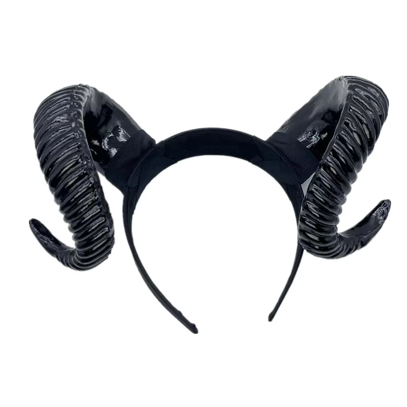 Black Demon Horn Headdress Cosplay Headwear Gothic Animal Sheep Devil Horns Headband Halloween Carnival Party Costume Black Demon Horn Headdress Cosplay Headwear Gothic Animal Sheep Devil Horns Headband Halloween Carnival Party Costume