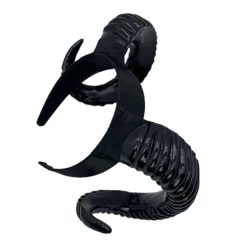 Black Demon Horn Headdress Cosplay Headwear Gothic Animal Sheep Devil Horns Headband Halloween Carnival Party Costume Black Demon Horn Headdress Cosplay Headwear Gothic Animal Sheep Devil Horns Headband Halloween Carnival Party Costume