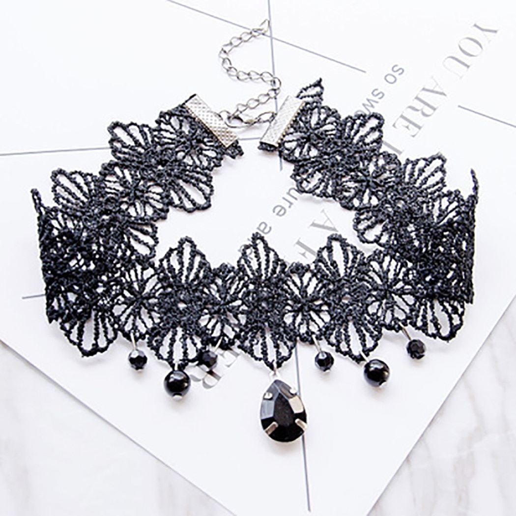 Black Lace Choker Ladies Punk Accessory Black Lace Choker Ladies Punk Accessory