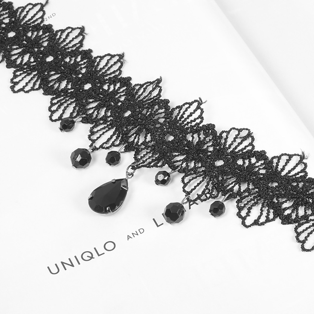 Black Lace Choker Ladies Punk Accessory