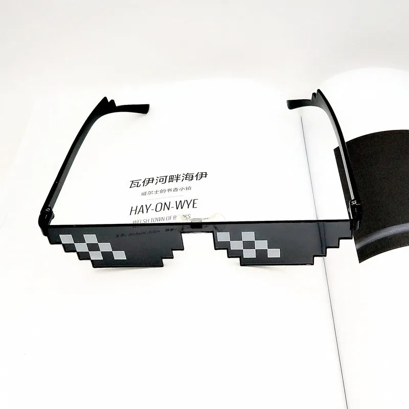 Black Mosaic Sunglasses Funny Toy Mosaic Strip Sunglasses Trick Toy Retro Thug Life Glasses Deal With It Glasses Pixel