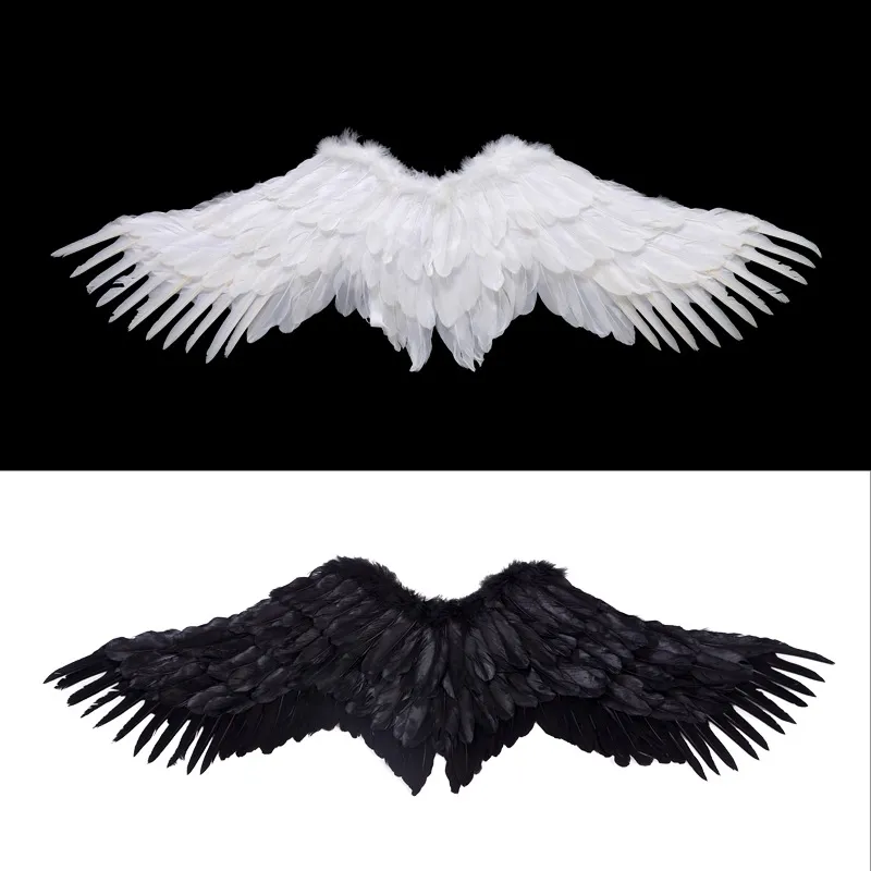 Black or Wite Anime Cosplay Wings Game Angel Wings Halloween Party Cosplay Costume Show Props Devil Wings