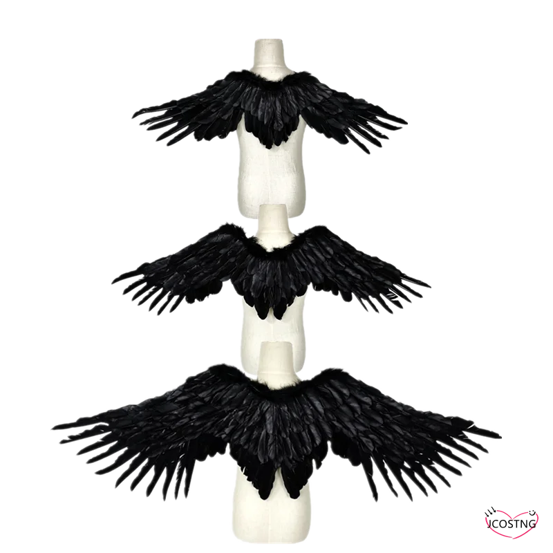 Black or Wite Anime Cosplay Wings Game Angel Wings Halloween Party Cosplay Costume Show Props Devil Wings