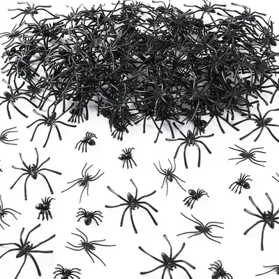 Black Plastic Halloween Spiders Black Plastic Halloween Spiders