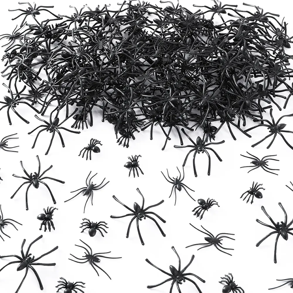 Black Plastic Halloween Spiders Black Plastic Halloween Spiders