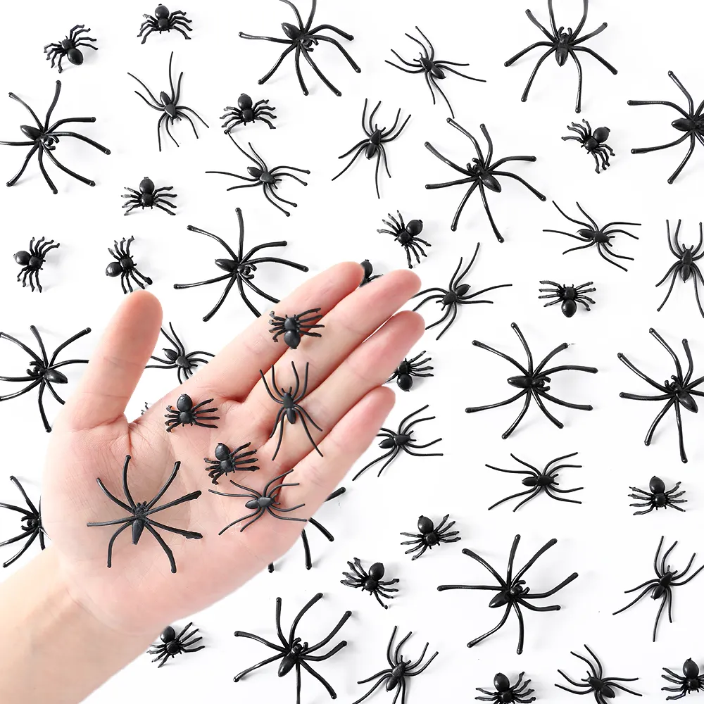 Black Plastic Halloween Spiders Black Plastic Halloween Spiders