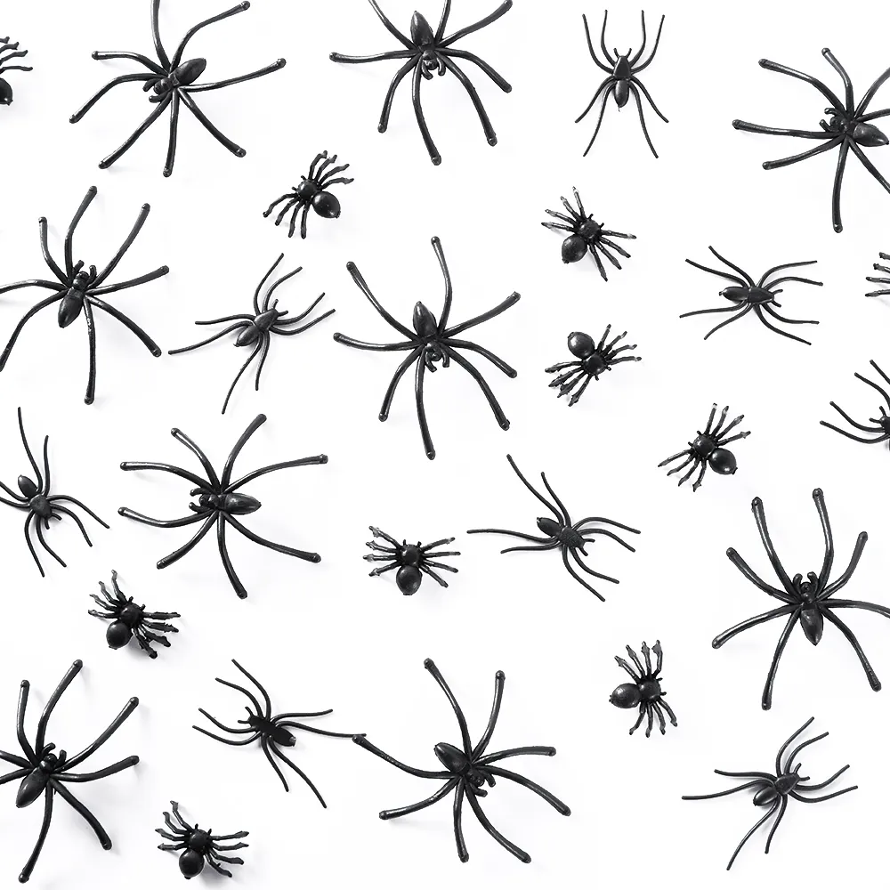 Black Plastic Halloween Spiders Black Plastic Halloween Spiders