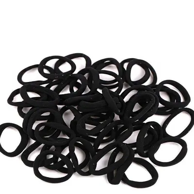 Black Seamless Hair Ties (50 Pcs)