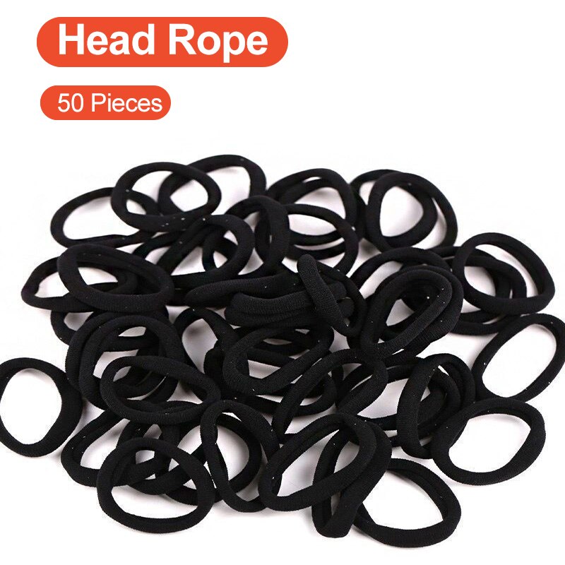 Black Seamless Hair Ties (50 Pcs)