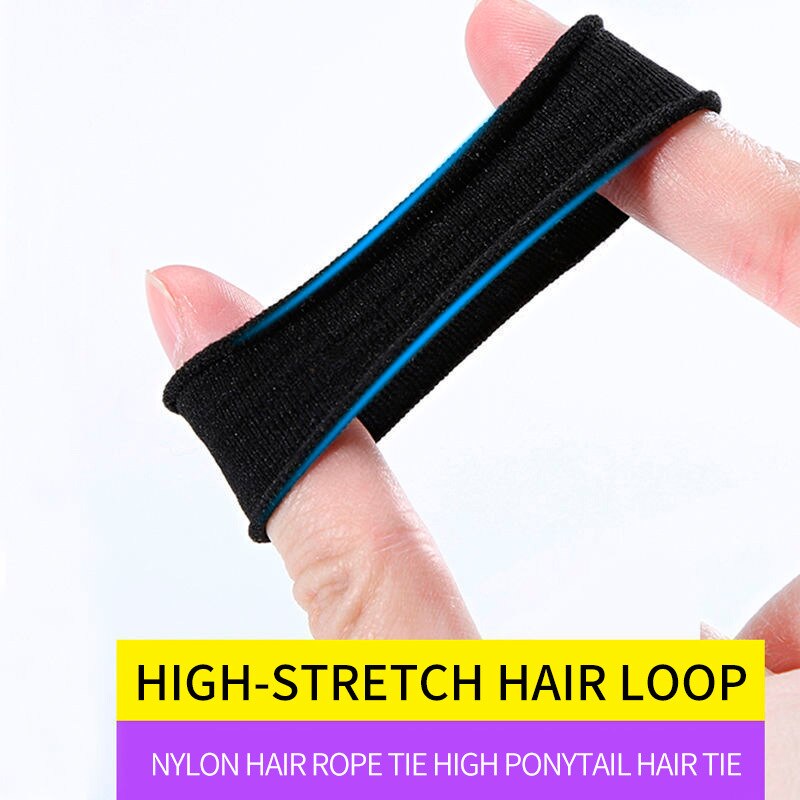 Black Seamless Hair Ties (50 Pcs)
