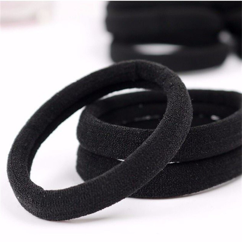 Black Seamless Hair Ties (50 Pcs)