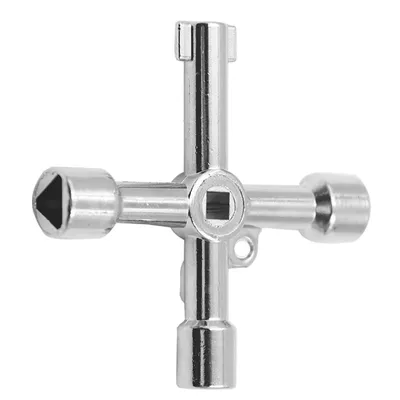 Black Universal Cross Triangle Wrench KEY for Train Electrical Elevator Cabinet Valve Alloy Triangle
