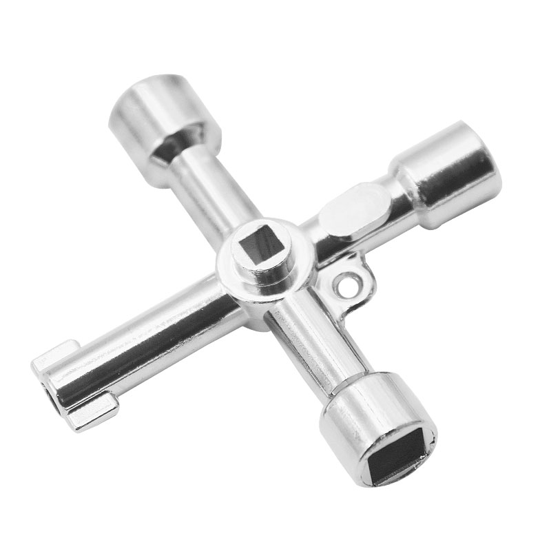 Black Universal Cross Triangle Wrench KEY for Train Electrical Elevator Cabinet Valve Alloy Triangle
