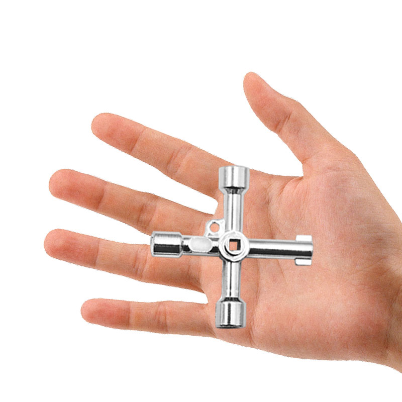 Black Universal Cross Triangle Wrench KEY for Train Electrical Elevator Cabinet Valve Alloy Triangle