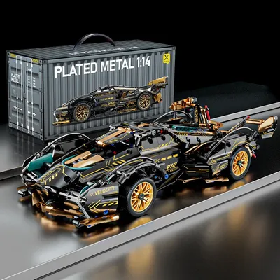 Black V12 Block Roadster RC Tech Racer 1:14DIY Roadster building block assembly Block car toy birthday gift Black V12 Block Roadster RC Tech Racer 1:14DIY Roadster building block assembly Block car toy birthday gift