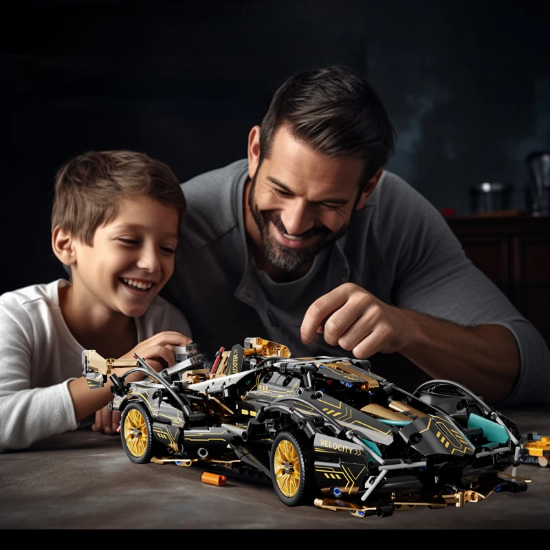 Black V12 Block Roadster RC Tech Racer 1:14DIY Roadster building block assembly Block car toy birthday gift Black V12 Block Roadster RC Tech Racer 1:14DIY Roadster building block assembly Block car toy birthday gift