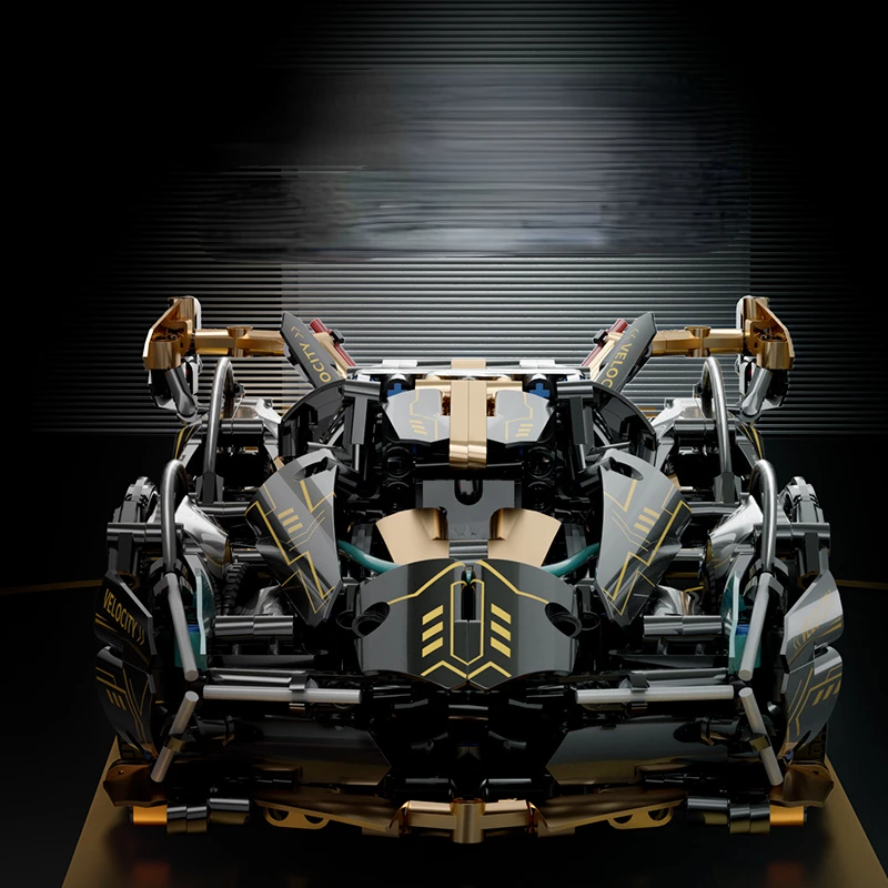 Black V12 Block Roadster RC Tech Racer 1:14DIY Roadster building block assembly Block car toy birthday gift Black V12 Block Roadster RC Tech Racer 1:14DIY Roadster building block assembly Block car toy birthday gift